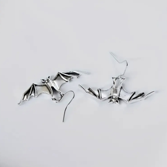 Shiny Bat Dangle Earrings For Women and Men Silvery and Golden color - Picture 2 of 4